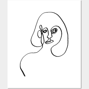 Women abstract one line art Posters and Art